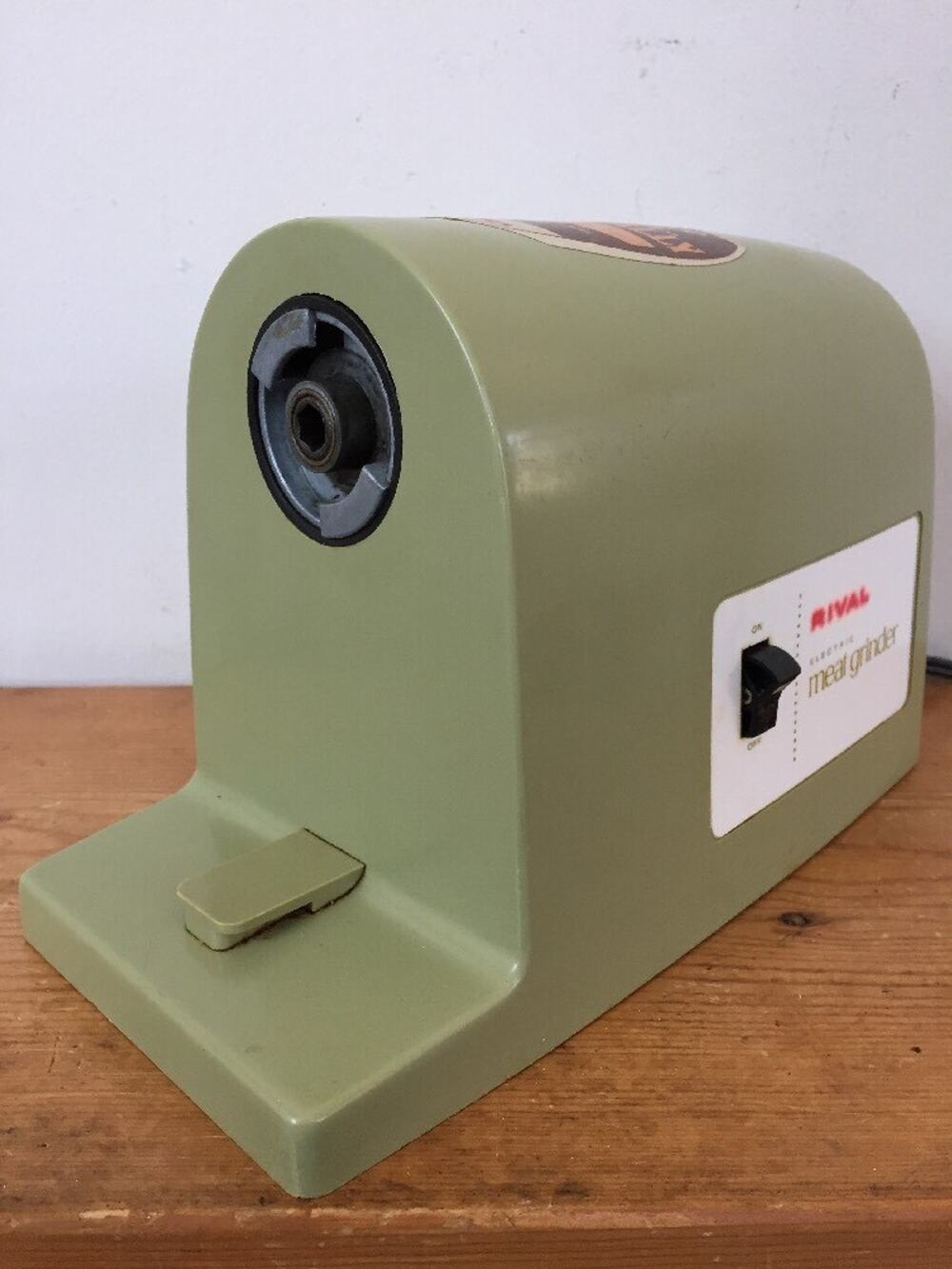 Vintage Rival Grind-O-Matic Avocado Green Electric Meat Grinder Chopper WORKS